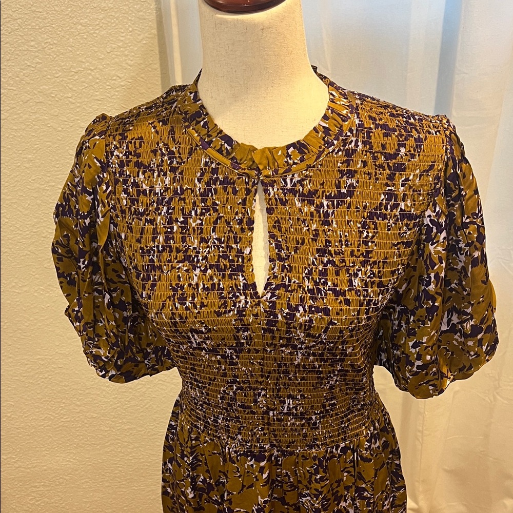 La Joie Floral Puff Sleeve Midi Dress - Picture 4 of 14